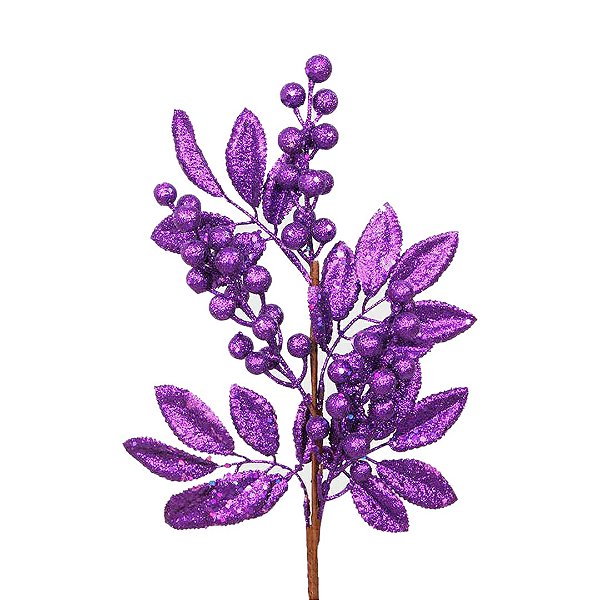 Galho com Berries e Folhas Púrpura
