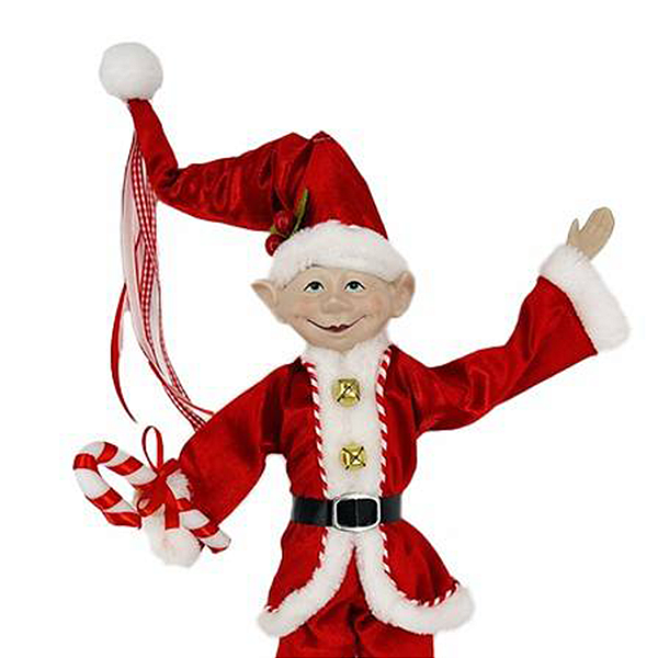 Duende de Natal com Bengala Candy Cane