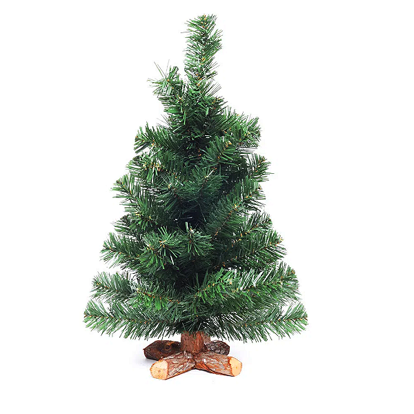 Mini Árvore de Natal com Pés de Madeira