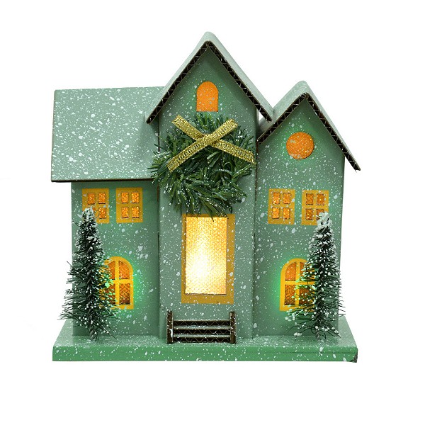 Casinha de Natal Retrô - Verde Água
