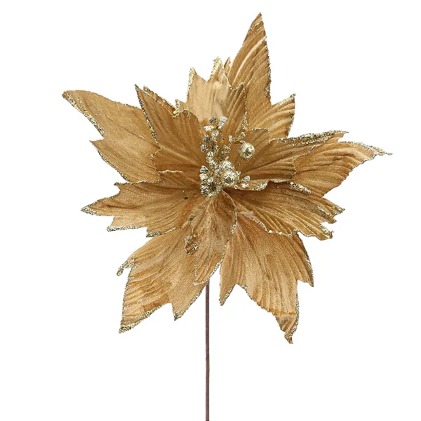 Poinsétia Dourada - Flor de Natal