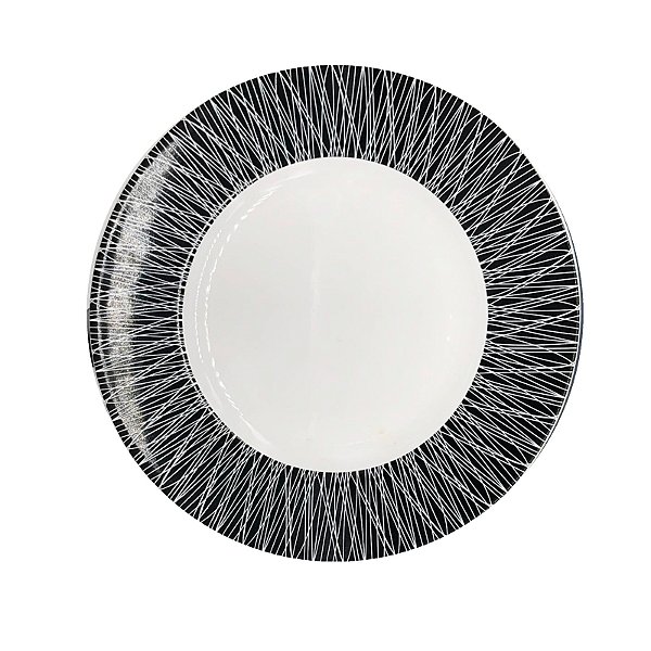Prato de Sobremesa Preto & Branco