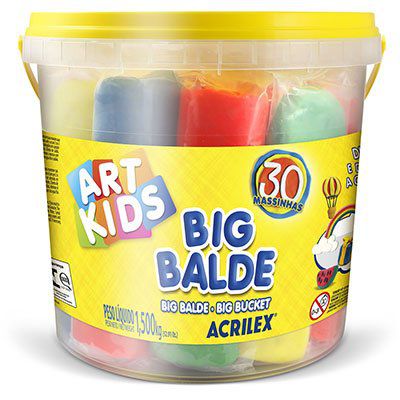 Massinha ArtKids Big Balde 30 massinhas sortidas R.40023