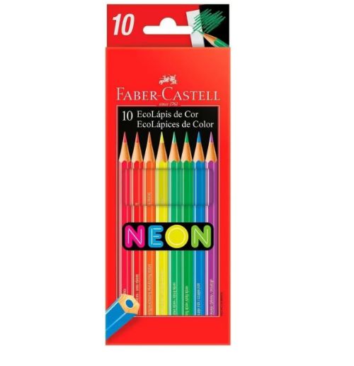 Lapis de Cor 10 Cores Neon Faber Castell