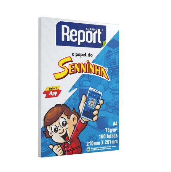 Papel Sulfite Report A4 75g 210x297mm C/100 Folhas Seninha