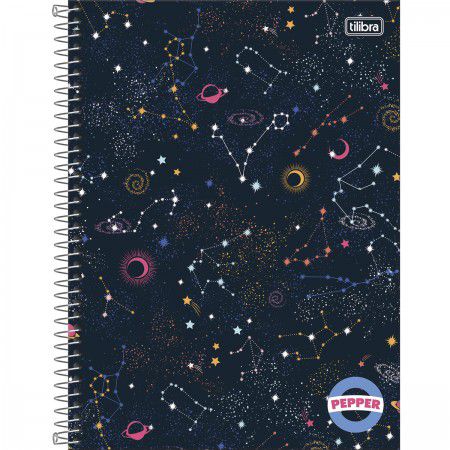 Caderno Espiral Universitário 20 Matérias Pepper Feminino 320 Folhas Sortido