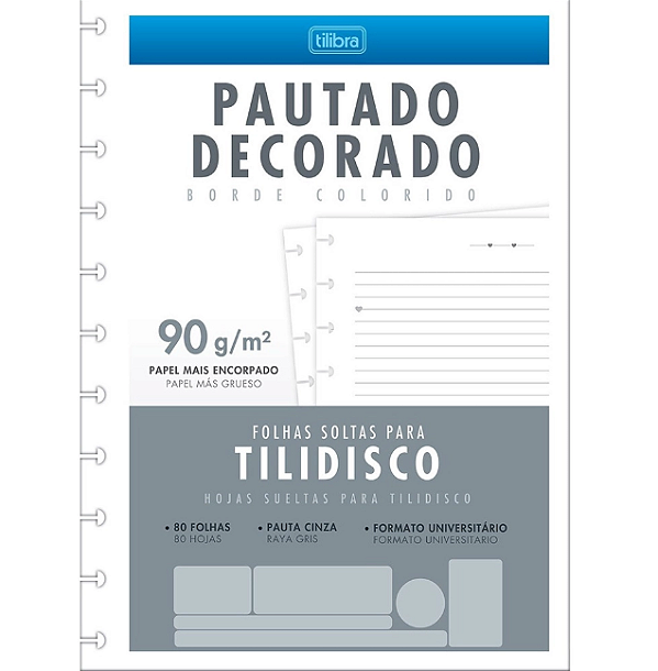 Refil Folhas Soltas para Caderno de Disco Tilidisco 80 Fls - Tilibra