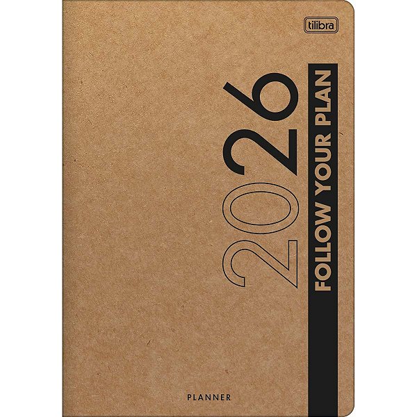Agenda Planner Grampeada 17,8X25,4 CM Kraftwork 90g 2026