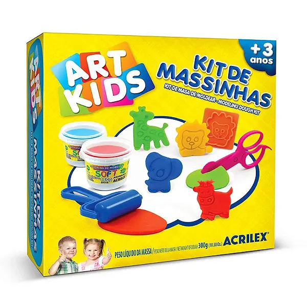 kit Massa de Modelar 7 Art Kids Ref.40007 Acrilex