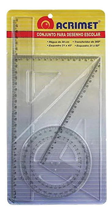 Conjunto para desenho Escolar 4 Peças R.562 Acrimet