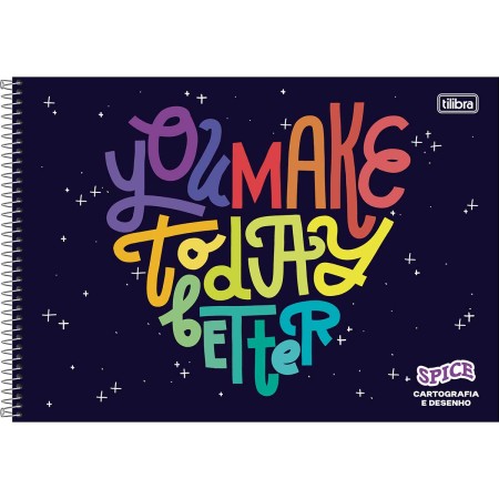 Caderno de Cartografia e Desenho Espiral Capa Dura Spice 80 Folhas Sortido