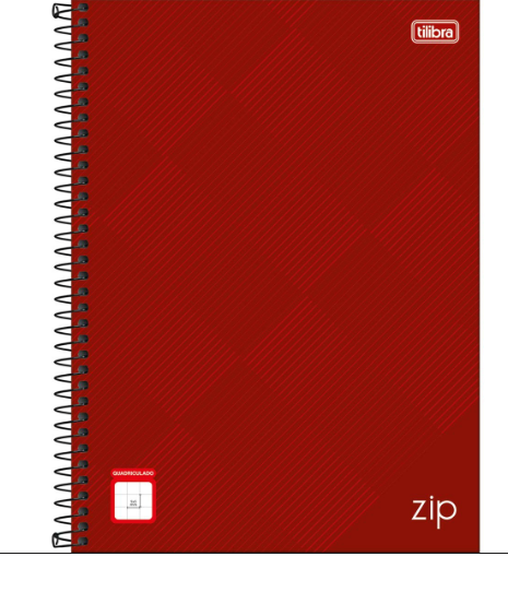 Caderno Quadriculado 5x5 mm Espiral Capa Dura Universitário Zip 96 Folhas Tilibra