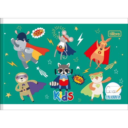 Caderno de Caligrafia Horizontal Brochura Capa Flexível 1/4 Kids 40 Fls Tilibra