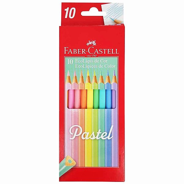 Lapis de Cor 10 Cores Tons Pastel Faber-Castell