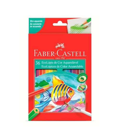 Lápis de Cor 36 cores Aquarelável Faber- Castell