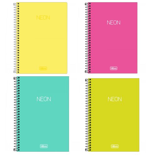 Caderno Espiral 1/4 Sem pauta Neon 80 Fls Tilibra