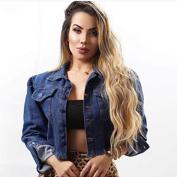 jaqueta curta jeans