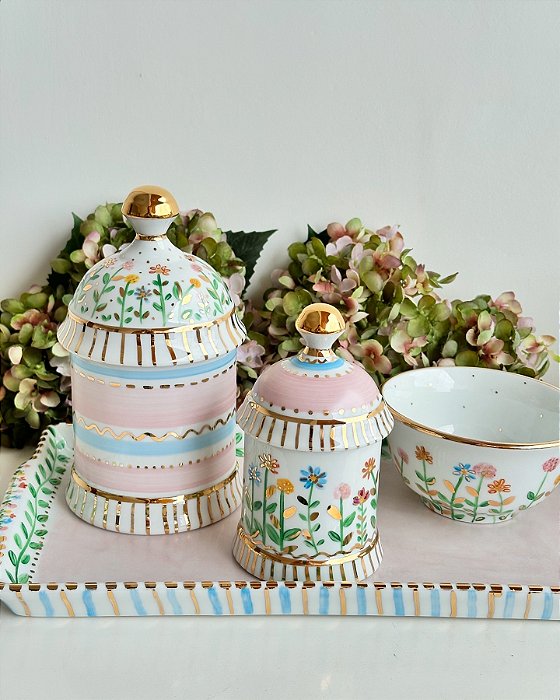 Kit Higiene Flores de Primavera + Bandeja
