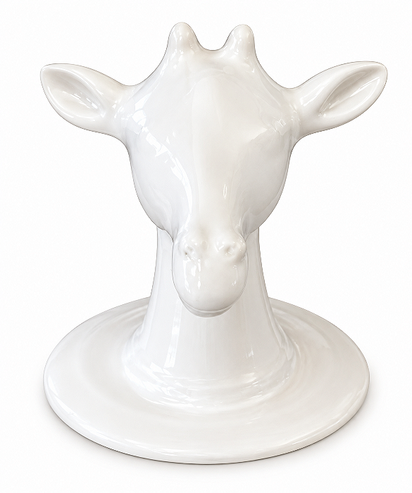 Cabeça Girafa Topo Decorativo em Cerâmica