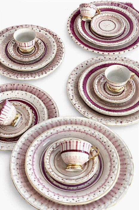 Prato Sobremesa Tons e Traços / 4 Unidades