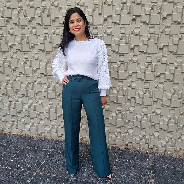 Calça Pantalona Modern- Verde Militar