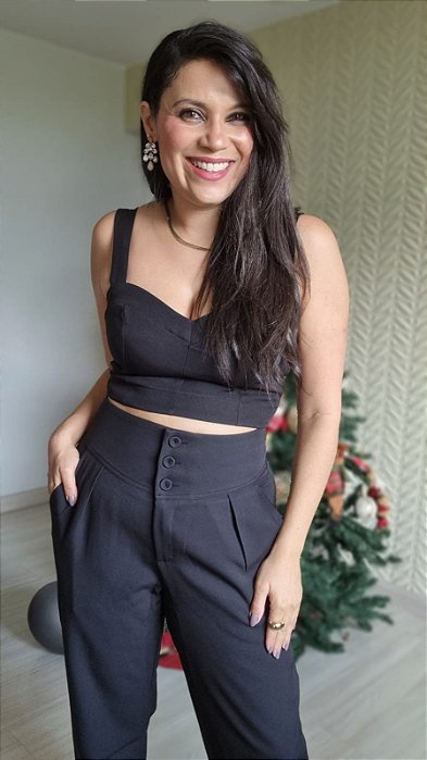 Calça Alafaiataria Cintura Alta - Calça Carmem