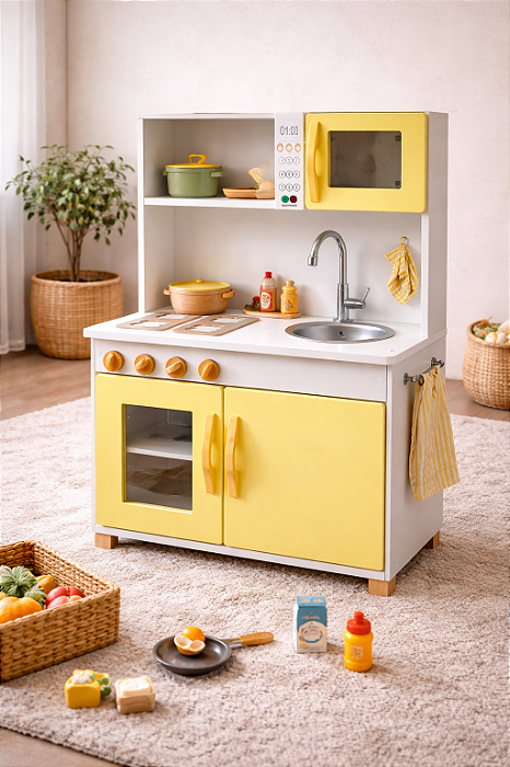 Cozinha Infantil em Madeira – Brinquedo Educativo Completo para Desenvolvimento Infantil