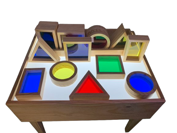 Kit mesa de luz + bloco de acrílico