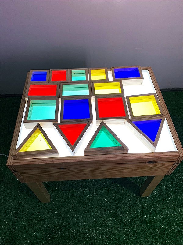 Kit mesa de luz + bloco de acrílico