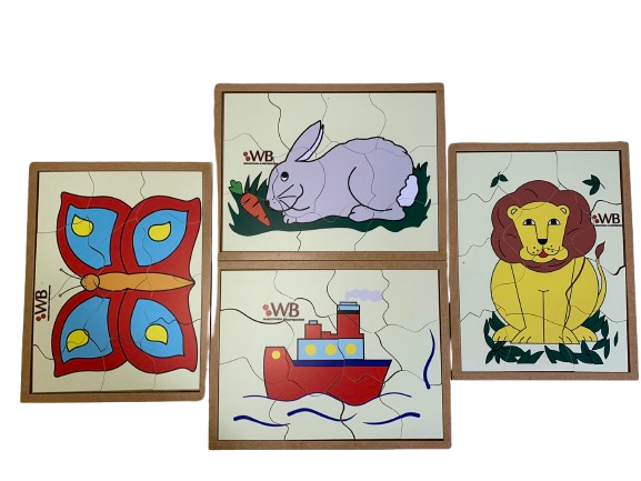 Kit com 4 Quebra cabeças duplo