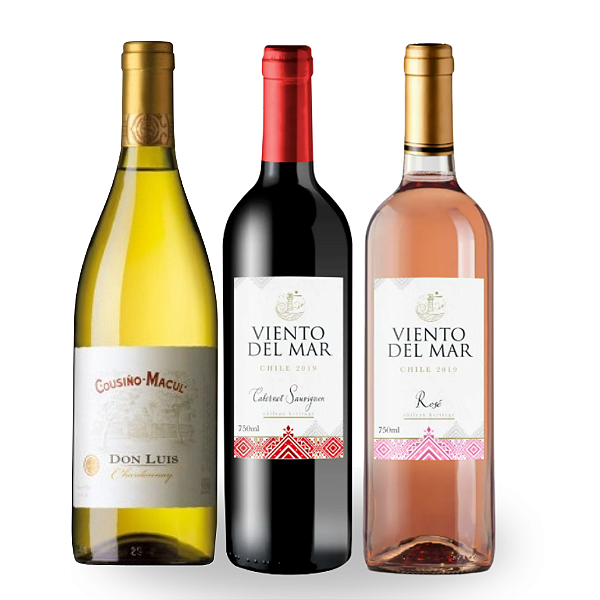 KIT DIA A DIA - Cousino Macul Don Luis Chardonnay, Viento del Mar Rosé, Viento del Mar Cabernet Sauvignon