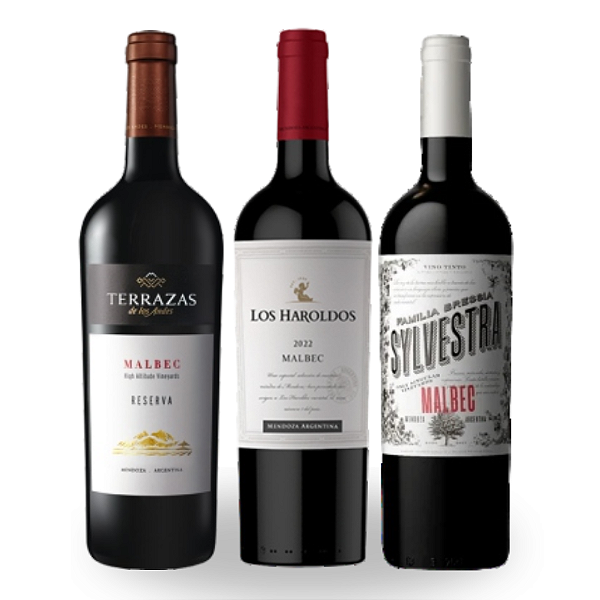 KIT PREMIUM ARGENTINA - Terrazas Reserva Malbec, Los Haroldo Malbec, Bressia Sylvestra Malbec