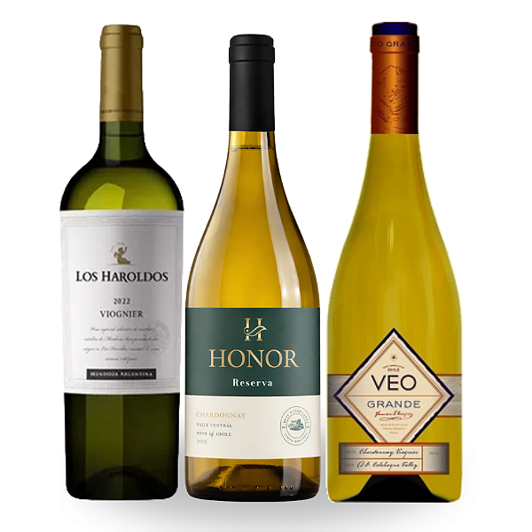 KIT BRISA REFRESCANTE - Los Haroldo Viognier, Honor Reserva Chardonnay, VEO Grande Chardonnay/Viognier