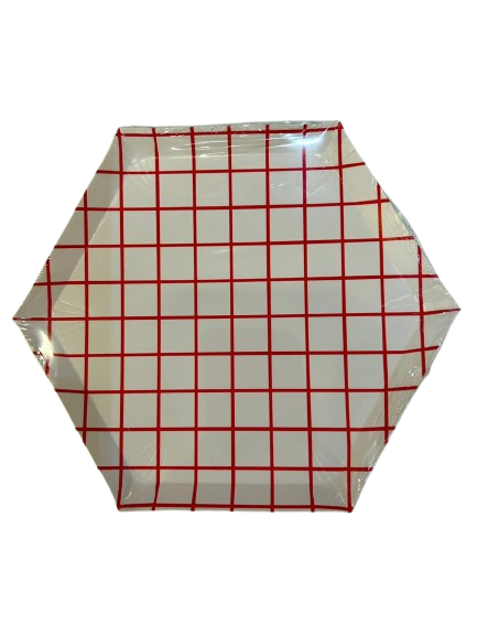 Prato Geométrico Vermelho