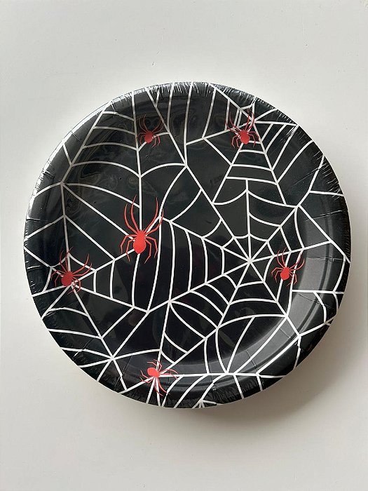 Prato Temático Halloween Teia de Aranha 18cm