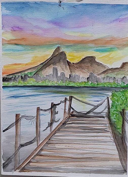 Aquarela Lago Rodrigo de Freitas
