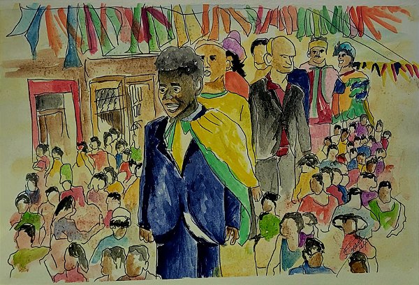 Aquarela Os bonecos gigantes de Olinda Carnaval