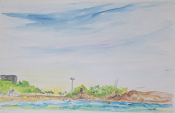 Aquarela Pedra do Arpoador