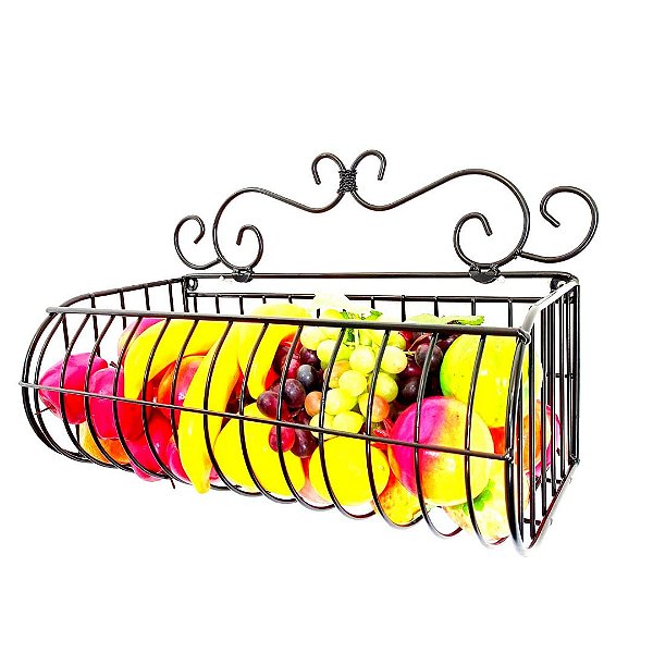 Cesto Fruteira Artesanal de Parede Resistente 40cmx20cm