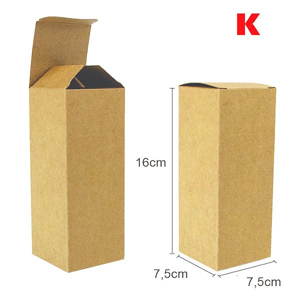 50 Caixas Kraft 16x7,5x7,5cm Frascos Perfumes / Cosméticos / Suplemento