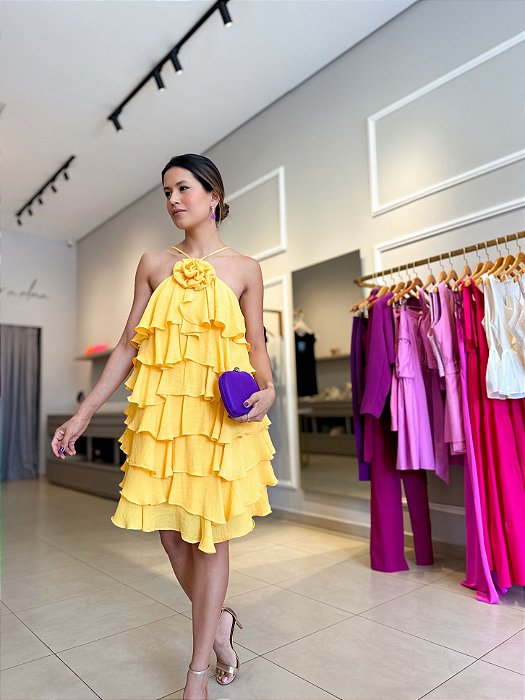 Vestido Babados Flor