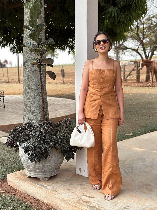Calça Linho Nervura Naturalle