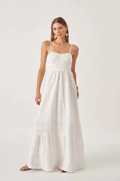 Vestido Longuete Bordado