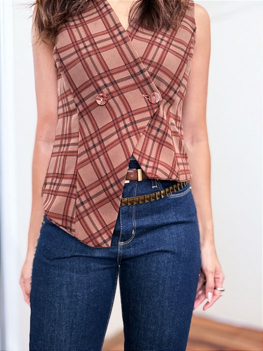 Colete Xadrez Detalhe