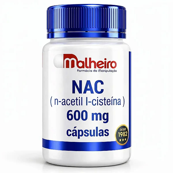 NAC 600 mg ( N Acetil Cisteína ) – Suporte ao Sistema Respiratório e Detox Celular