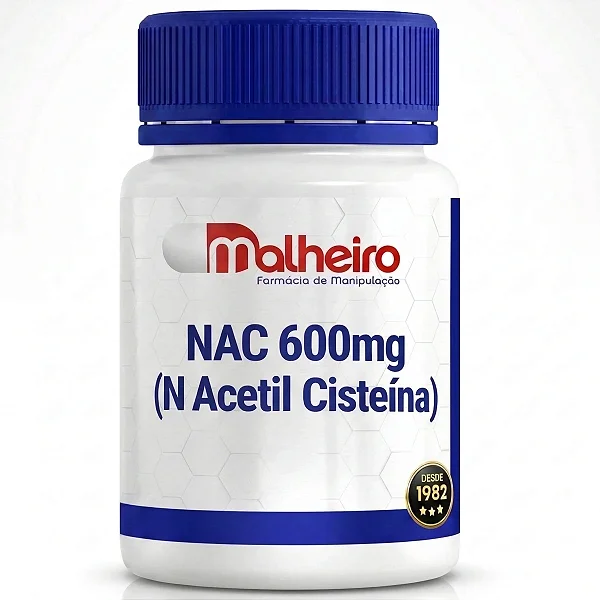 NAC 600 mg ( N Acetil Cisteína ) – Suporte ao Sistema Respiratório e Detox Celular