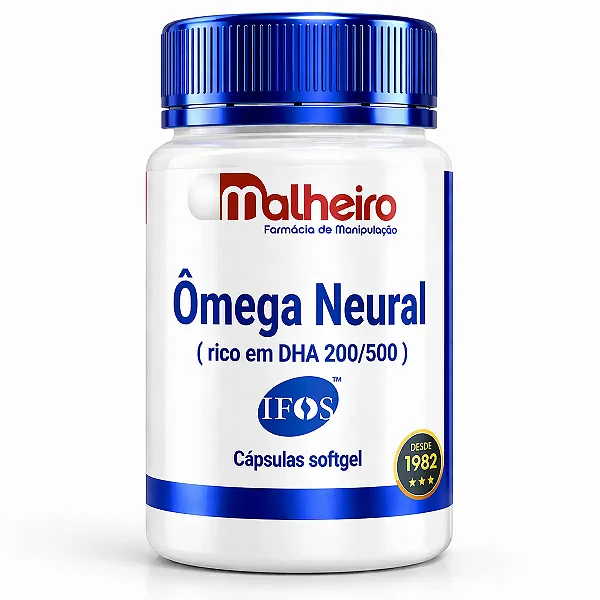 Ômega 3 Neural Rico em DHA cápsula Soft Gel - Alta Concentração de DHA para Suporte Cognitivo