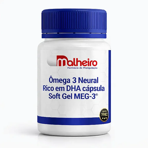 Ômega 3 Neural Rico em DHA cápsula Soft Gel - Alta Concentração de DHA para Suporte Cognitivo