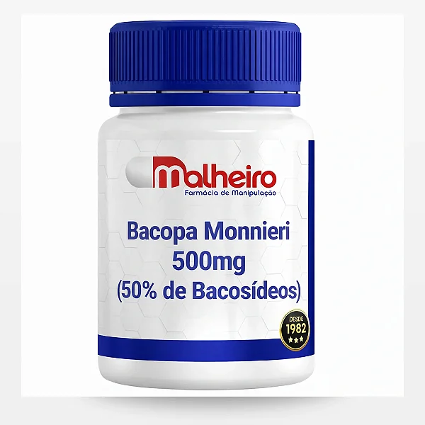Bacopa Monnieri 500 mg – ( 50% Bacosídeos ) Alta Concentração