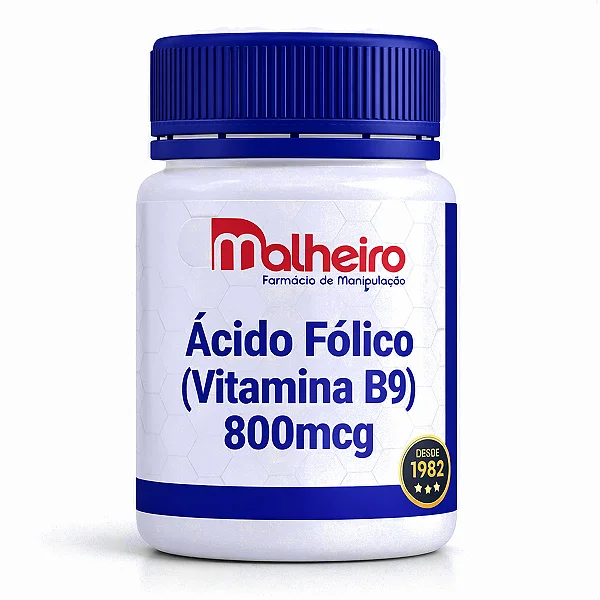 Ácido Fólico (Vitamina B9) 800 mcg - Vitamina B9 essencial para a saúde celular